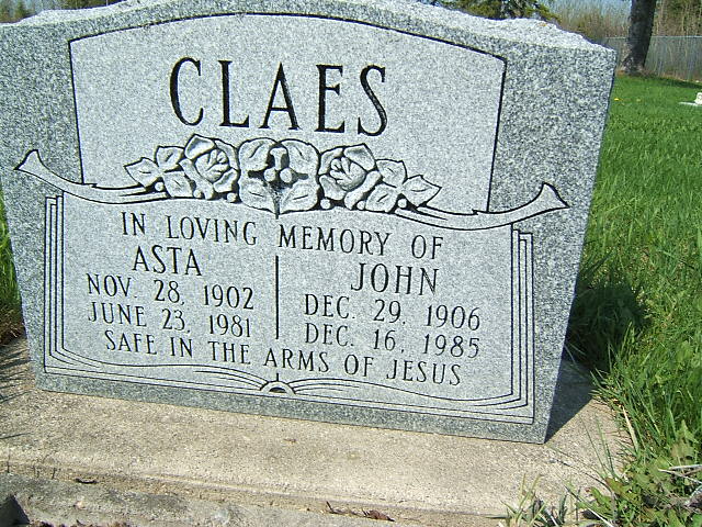 Headstone image of Claes