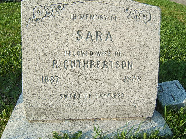 Headstone image of Cuthbertson
