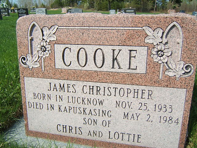 Headstone image of Cooke