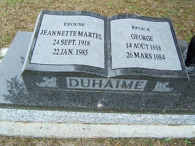 Headstone image of Duhaime