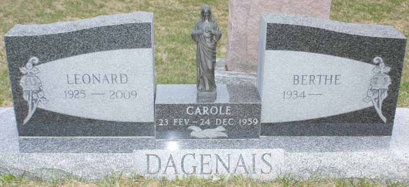 Headstone image of Dagenais
